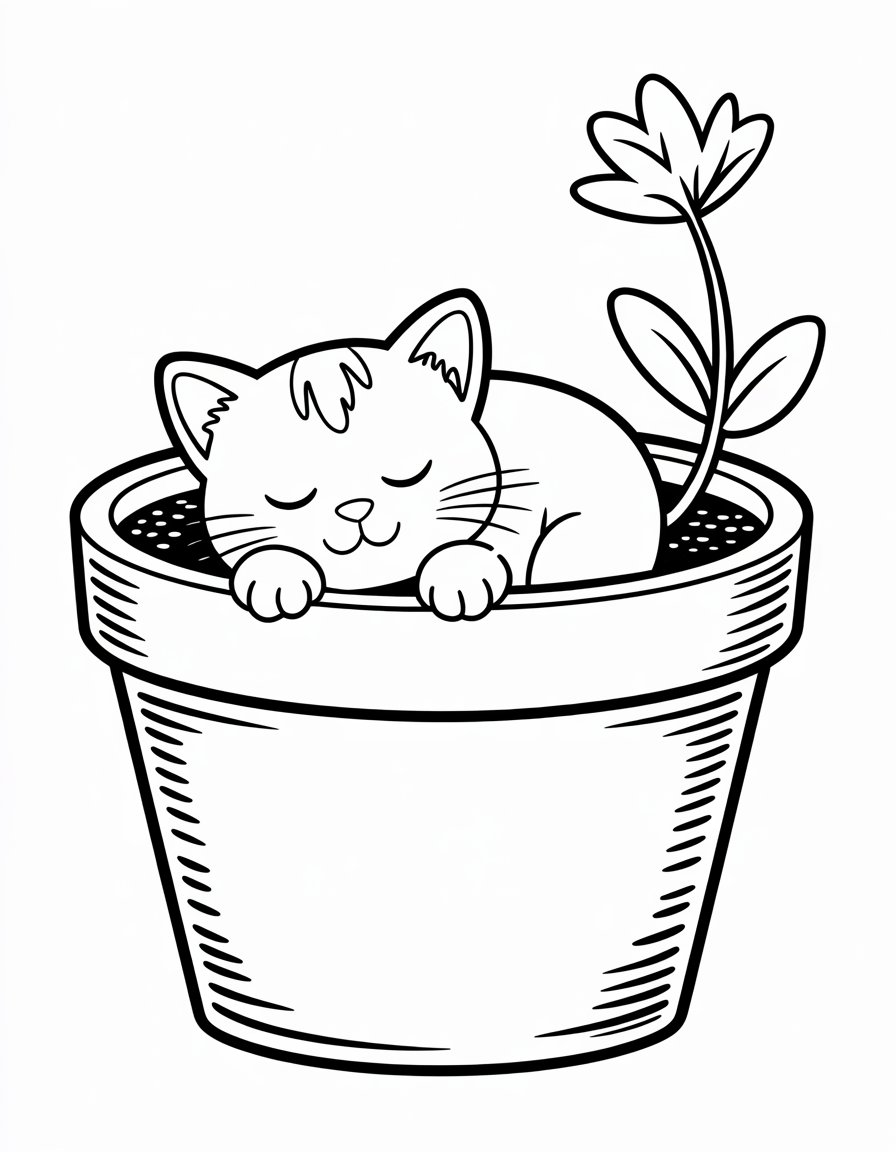 Flower Pot Cat